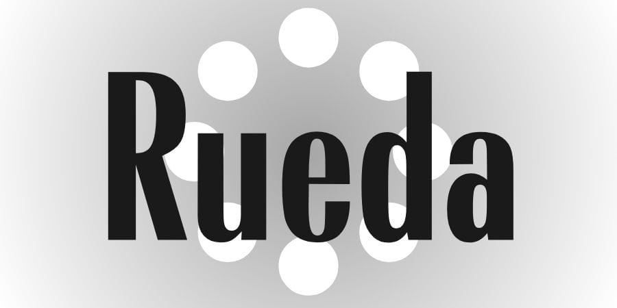 rueda Illustration image with text: Rueda.